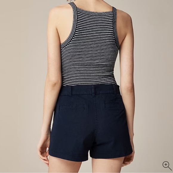 J.Crew Navy Chino Shorts Women’s Size 6 Classic Fit 100% Cotton Summer Style - Picture 2 of 5